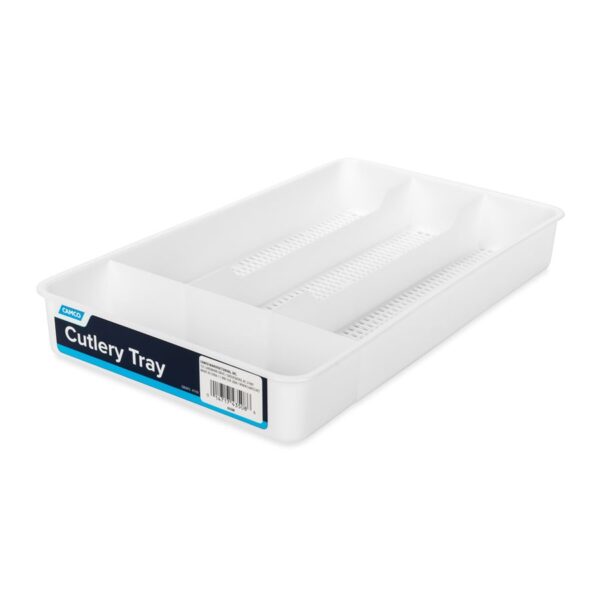Camco Cutlery Tray, 11 x 7 inch, White, 4 Compartments