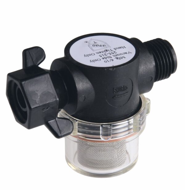 SHURflo Fresh Water Pump Strainer, 1/2 Inch Threaded Inlet, Stainless Steel Filter