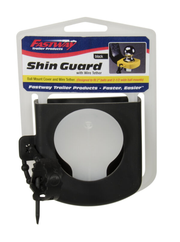 Fastway Trailer Hitch Shin Guard, 2-5/16 Inch Ball, Black Rubber