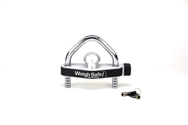 Weigh Safe Coupler Lock, Universal Ball and Clamp, Silver