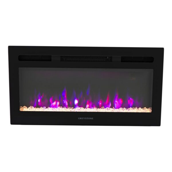 Furrion Electric Fireplace Insert, 5300 BTU, 31-7/8" Width, LED Flame with Crystals