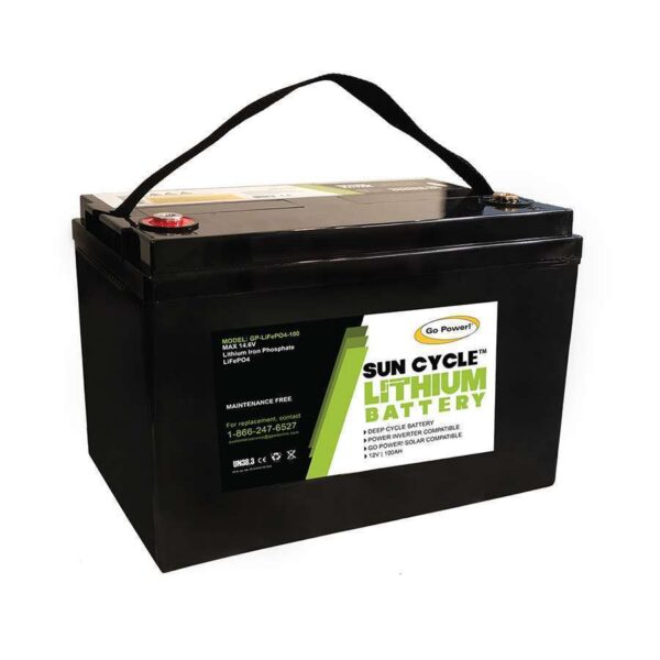 Go Power Lithium Battery, 100 AH, 12 Volt, Deep Cycle, Marine