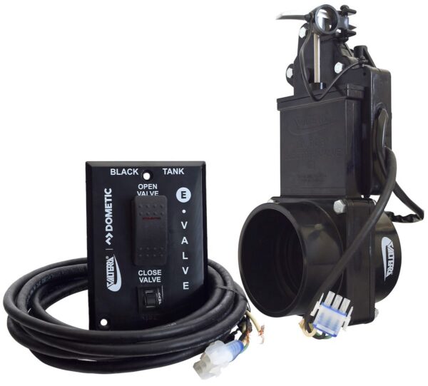 Valterra 3 Inch Electric Black Water Tank Valve with 12V Switch
