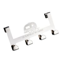 Camco Over-Door Towel Rack, 12" x 5.5" x 3", Silver