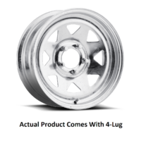 Carlisle Trailer Wheel 12"x4", 1520 lbs, White With Red And Blue Stripes