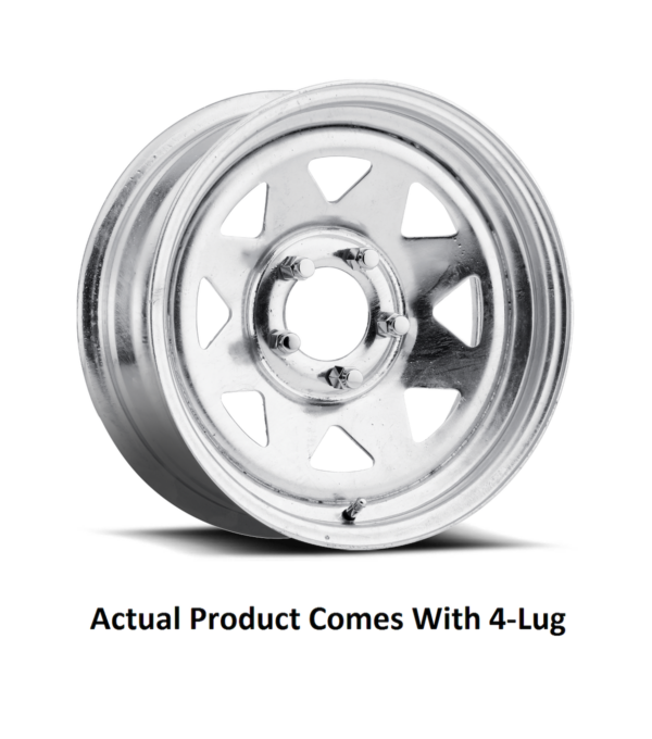 Carlisle Trailer Wheel 12"x4", 1520 lbs, White With Red And Blue Stripes