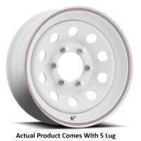 Carlisle Trailer Wheel 14"x6", 2040 lbs, White With Red And Blue Stripes