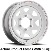 Carlisle Trailer Wheel 15"x6", 2830 lbs, White With Red And Blue Stripes