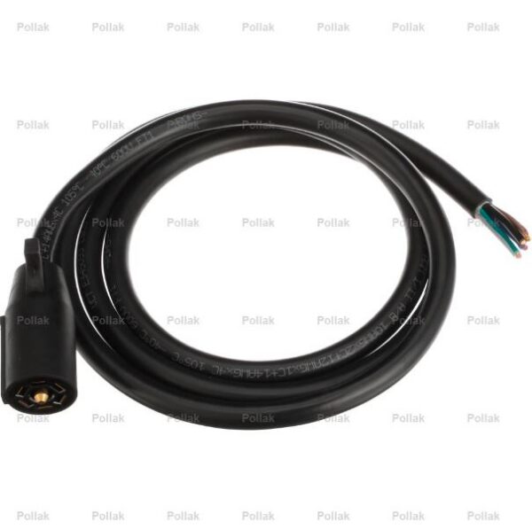 Pollak 6-Pin Trailer Wiring Connector, Trailer End, Black, PVC