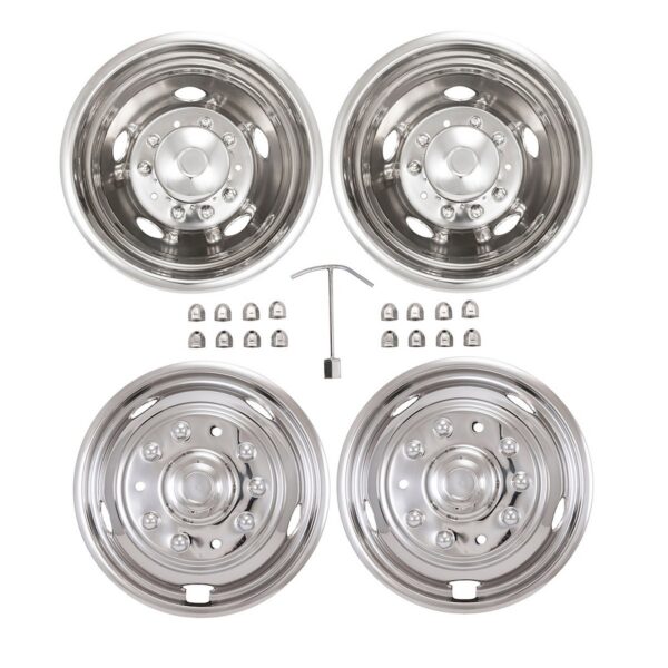 Coast to Coast 19.5-Inch 10-Lug Stainless Steel Wheel Simulator Set of 4