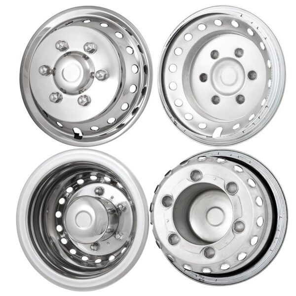 Coast to Coast 16-Inch 6-Lug Snap-On Stainless Steel Wheel Simulator Set of 4