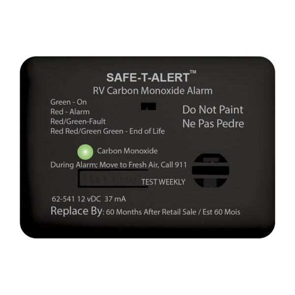 MTI Industries 12V Carbon Monoxide Detector for RVs, Black
