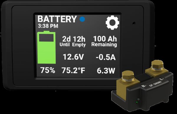 Go Power RV Battery Monitor with Bluetooth Wireless, Black