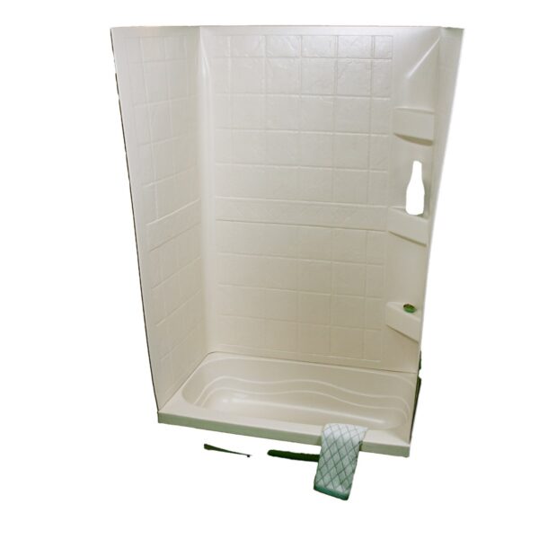 Specialty Recreation Shower Surround, 40 x 24 x 59 Inch, Parchment