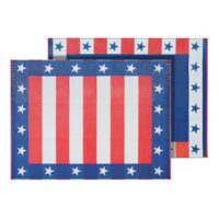 Faulkner 5'8" x 3' Reversible Patio Mat, Independence Day Design