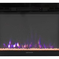 Furrion Electric Fireplace Insert, 28x21, LED Flame with Crystals, 120V
