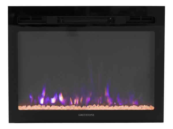 Furrion Electric Fireplace Insert, 28x21, LED Flame with Crystals, 120V