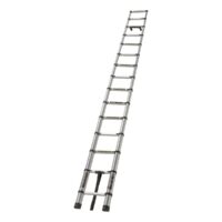 Lippert Telescoping RV Ladder with Hook and Loop Strap, Silver, 14 Feet 6 Inches