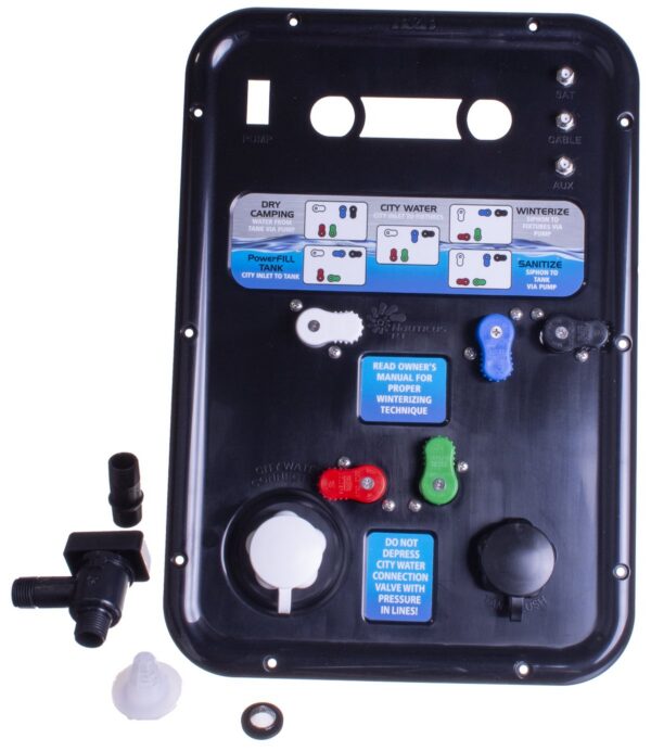 B&B Molders Nautilus P2 Fresh Water Panel, Black with Spin Sprayer Inlet