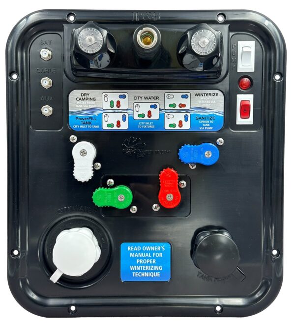 B&B Molders Fresh Water Panel, Black with Tank Flushing and LED Pump Switch