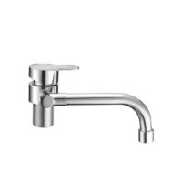 Dura Faucet Silver Kitchen Faucet, Single Lever, 90-Degree Spout, Chrome