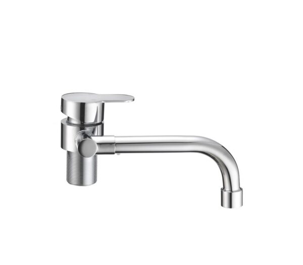 Dura Faucet Silver Kitchen Faucet, Single Lever, 90-Degree Spout, Chrome