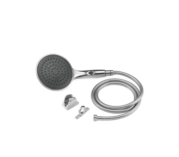 Dura Faucet Silver Hand-Held Shower Head with Hose, 6 Inch, Chrome
