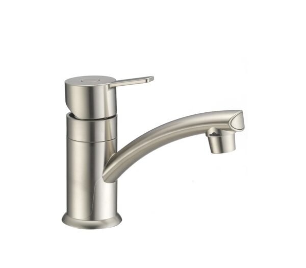 Dura Faucet RV Lavatory Faucet, Single Hole, Low Arc, Satin Nickel