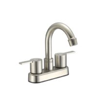 Dura Faucet RV Kitchen Faucet, Two Hole, Mid Arc, Satin Nickel