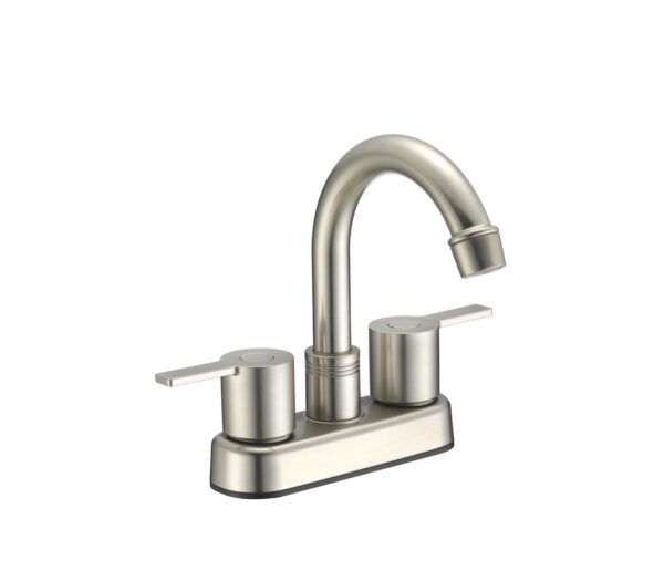 Dura Faucet RV Kitchen Faucet, Two Hole, Mid Arc, Satin Nickel