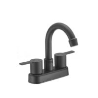 Dura Faucet RV Kitchen Faucet, Two Hole, Mid Arc, Matte Black