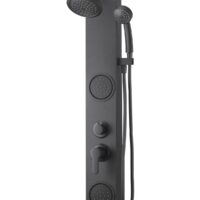 Dura Faucet Shower System, 3 Outlet Panel Tower, Matte Black