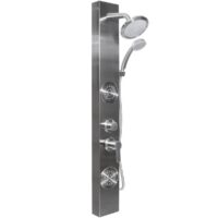 Dura Faucet Shower System, 3 Outlet Panel Tower, Satin Nickel Plated
