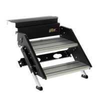 Lippert Solid Step 4.0 RV Entry Steps, 2 Step Manual, 26 Inch Width, Black