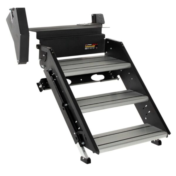 Lippert Solid Step 4.0 Lift Assist RV Steps, 3 Step Manual, 26 Inch Width, Black