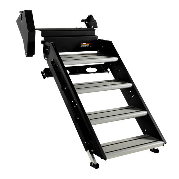 Lippert Solid Step 4.0 Lift Assist RV Steps, 4 Step Manual, 26 Inch Width, Black