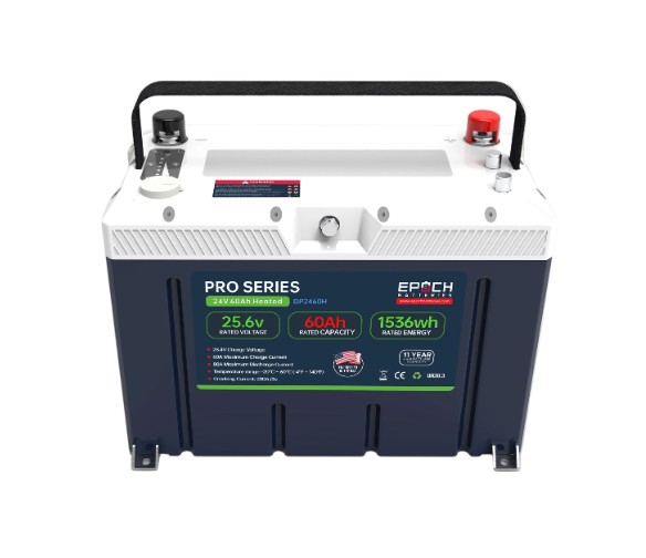 Epoch LiFePO4 24V Group 27 Deep Cycle Battery, 60 AH