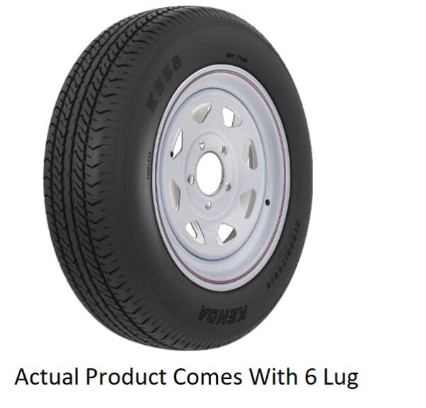 Americana ST-225-75-15 Tire/Wheel Assembly, Radial, White, 15 x 6 in