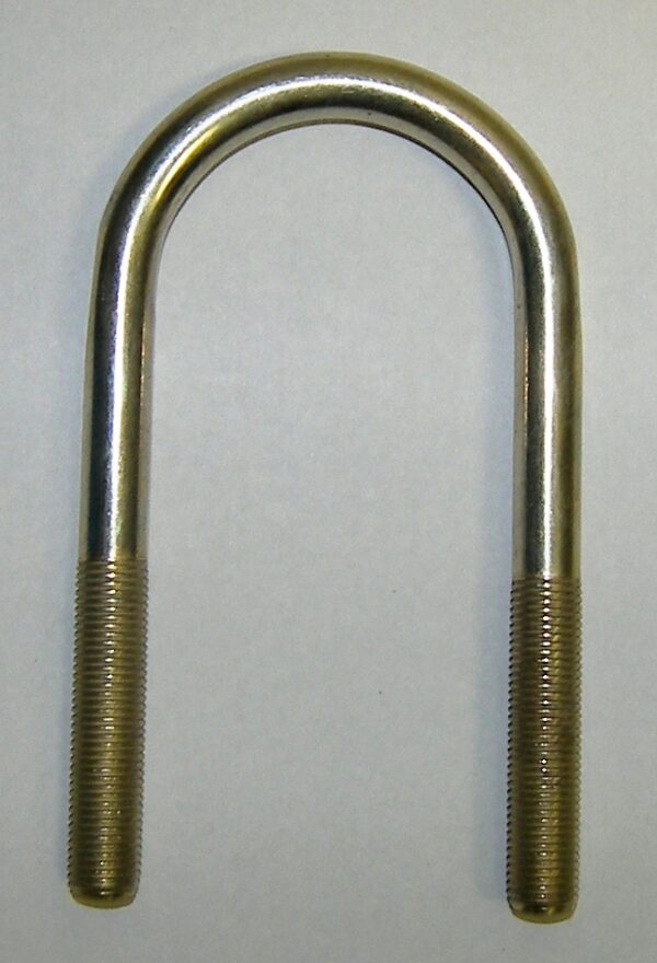 AP Products Leaf Spring U Bolt, 4 Inch x 1-3/4 Inch, 3/8 Inch-24, Round, Yellow Zinc Plated