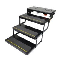 Lippert Kwikee 23 Series Triple Electric Entry Step, 24 in., Illuminated, Black