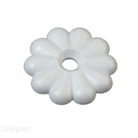 RV Designer Screw Rosettes, White Polished Plastic, Set of 14