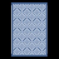 Lippert All-Weather Patio Mat, 9 x 6 ft, Blue Moroccan Trellis, Reversible