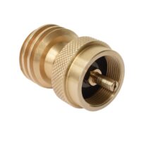 Flame King Propane Adapter Fitting, Female QCC to Male POL, Brass