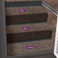 Prest-O-Fit Step Hugger Rug for Landing Steps, Sierra Brown, 10" x 23.5"