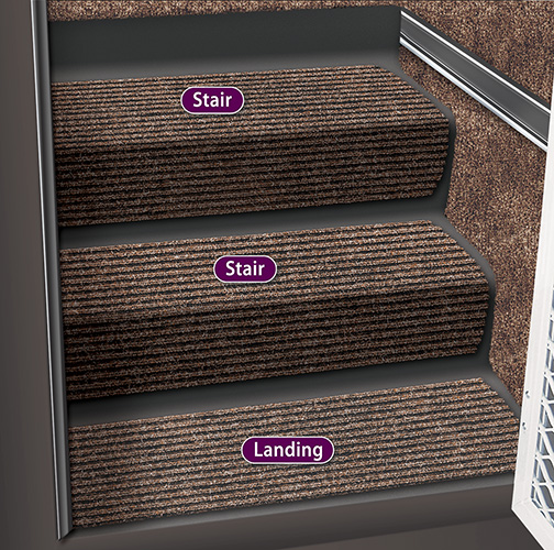 Prest-O-Fit Step Hugger Rug for Landing Steps, Sierra Brown, 6" x 23.5"