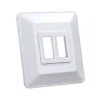 JR Products Type B Faceplate, Double Opening, White, Thin-Wall