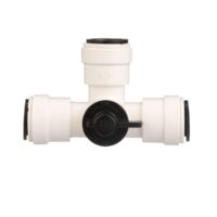 AquaLock Fresh Water Bypass Valve, Tee, 1/2 Inch, Quick Connect, White