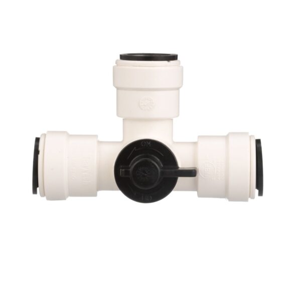 AquaLock Fresh Water Bypass Valve, Tee, 1/2 Inch, Quick Connect, White