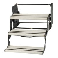 Lippert Alumi-Tread Hybrid Manual Entry Step, 24 Inches Wide, Triple, Black