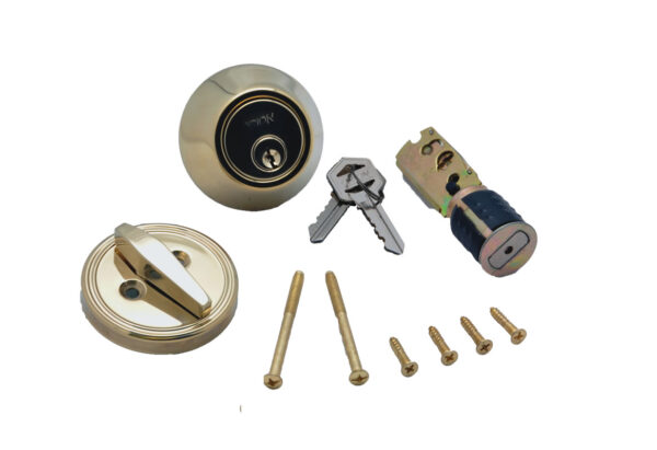 AP Products Entry Door Deadbolt Lock, Gold, Stainless Steel